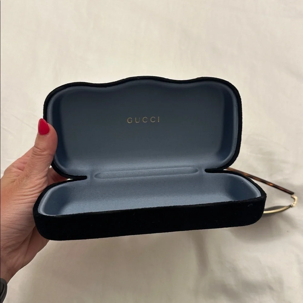 Gucci Gold Frame Sunglasses with Dark Lenses